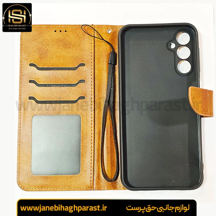 کیف موبایل جاکارتی دار برای سامسونگ A24 مگنت دار جانبی حق پرست