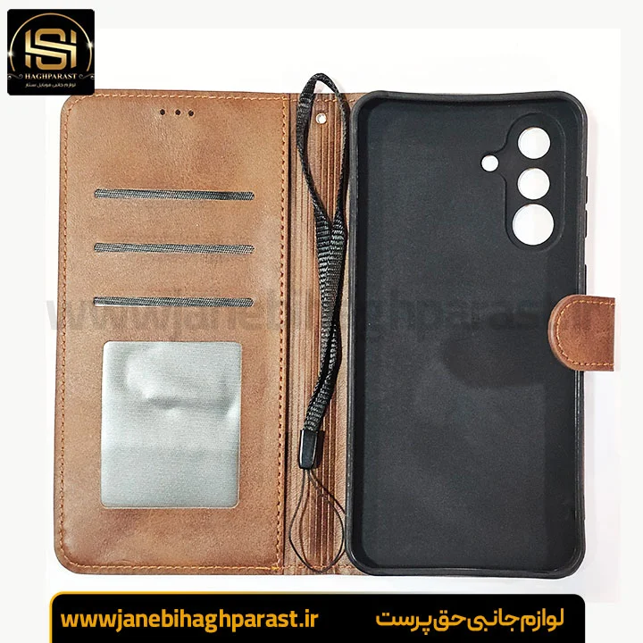 کیف موبایل جاکارتی دار برای سامسونگ A36 مگنت دار جانبی حق پرست