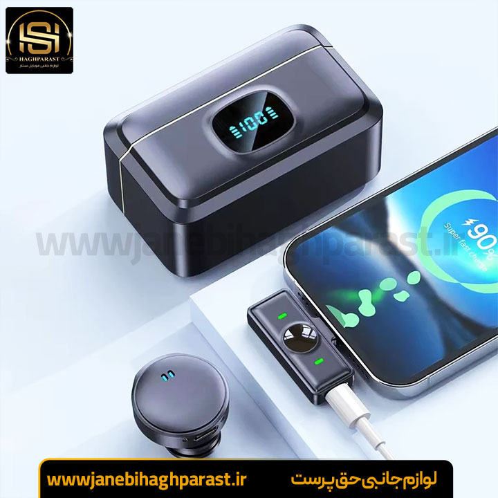 میکروفن یقه ای تی اف مدل T2 با درگاه اتصال تایپ سی جانبی حق پرست